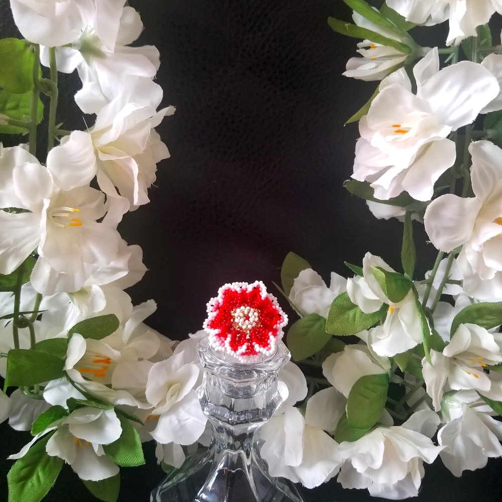 Handmade Beaded ring- Made in Mexico